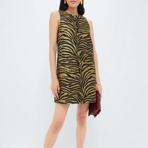 Tuckernuck Tiger Print Mini Dress in Black and Gold